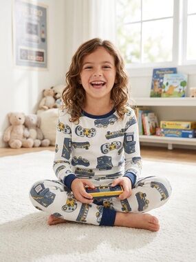 Carter's Kids White and Navy Video Game Print Pajama Set